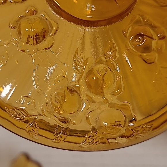 Vintage Fenton Cabbage Rose Lidded Candy Dish - Picture 11 of 16